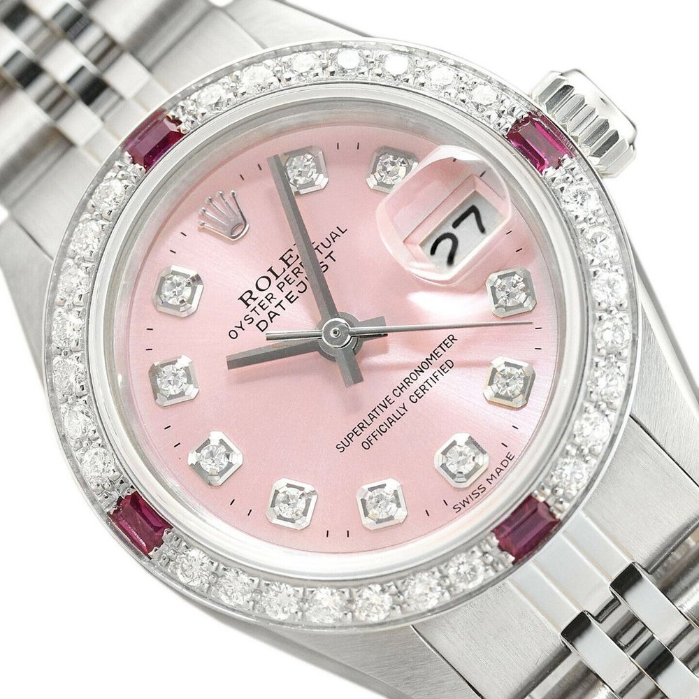 Sale! Rolex 18k White Gold w/ Ruby + Diamond Bezel